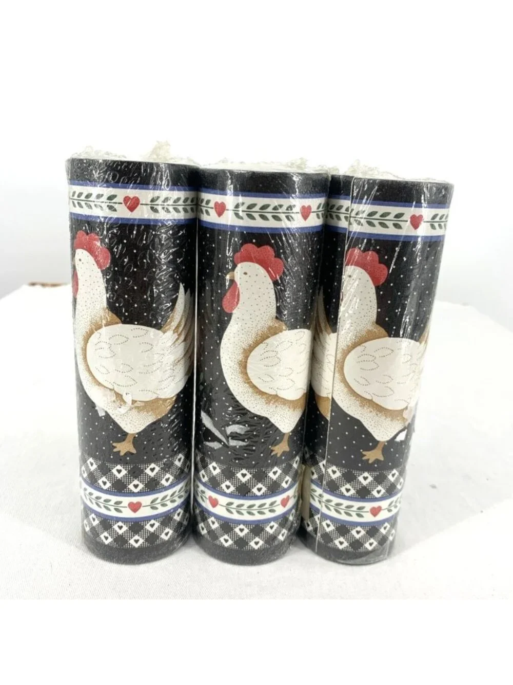 Chicken Wall Border Paper Black White 5 Yards Per Roll 7